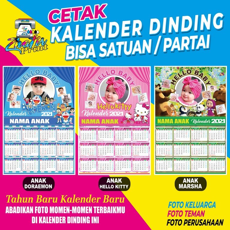 

Cetak Kalender Keluarga 2021 - Custom Tulisan & Foto Sendiri - Uk A3+