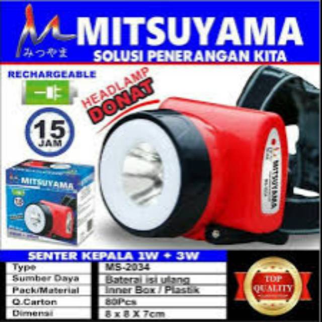 Senter Kpl Donat Charger dan batrai MS-2034 MITSUYAMA