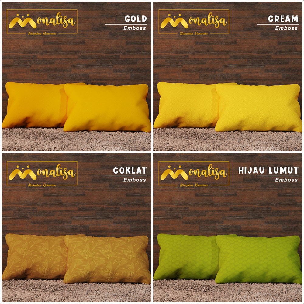 Monalisa Emboss Sarung Bantal + Sarung Bantal - RANDOM WARNA