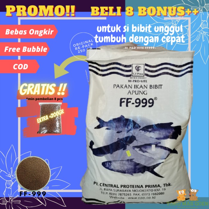 Pakan Makanan Pelet Cupang Lele Nila Gurame Mas Burayak 250gr FF999