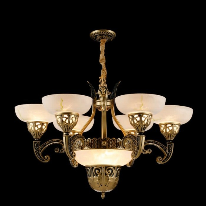 LAMPU GANTUNG HIAS KLASIK ANTIK 9 LAMPU BESI TEMPA