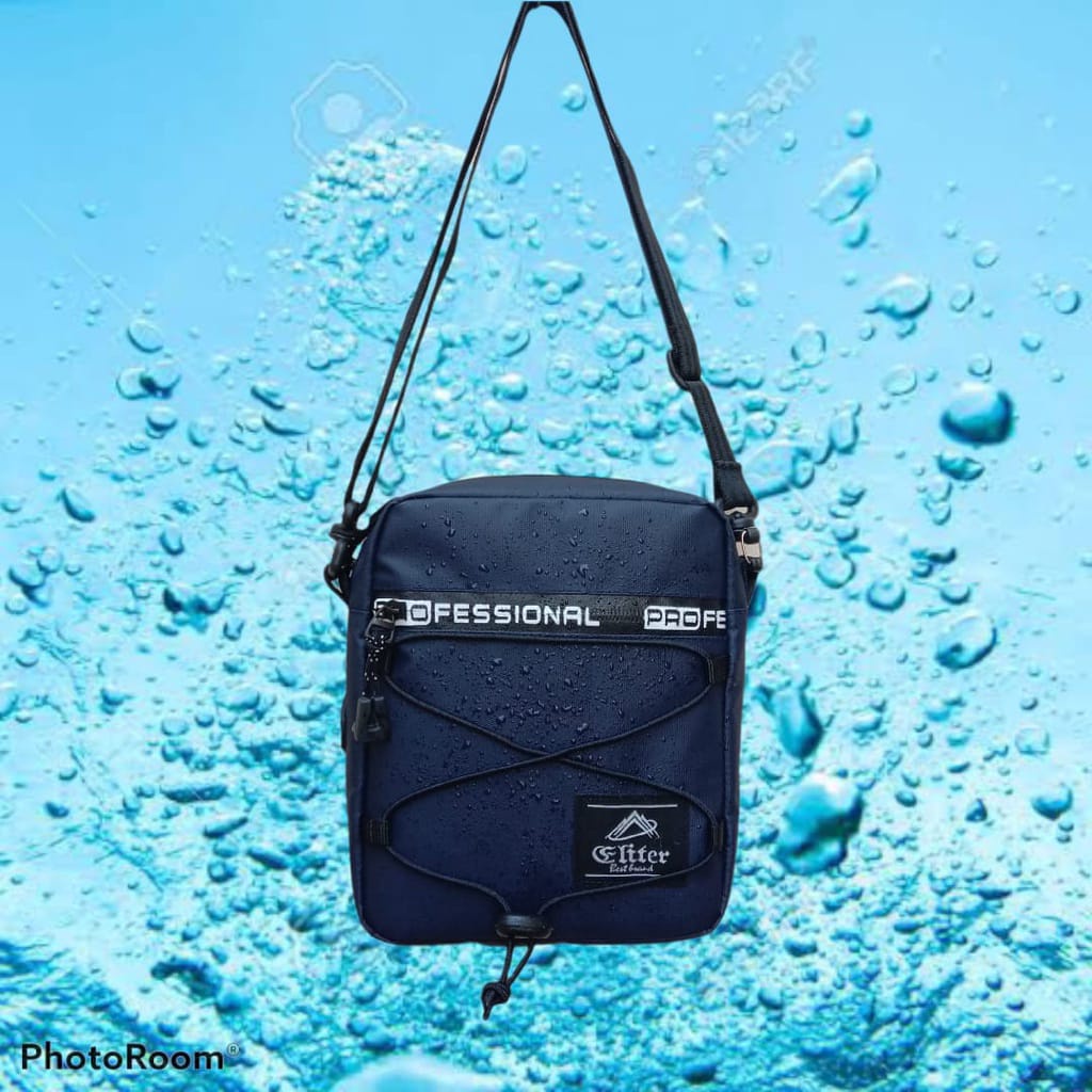 Tas Selempang Pria Wanita Slingbag Kondura Nilon Hitam Waterproof