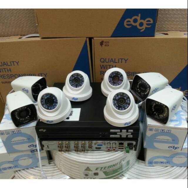 Paket cctv 8 chanel full set edge 2mp murah tanpa hdd