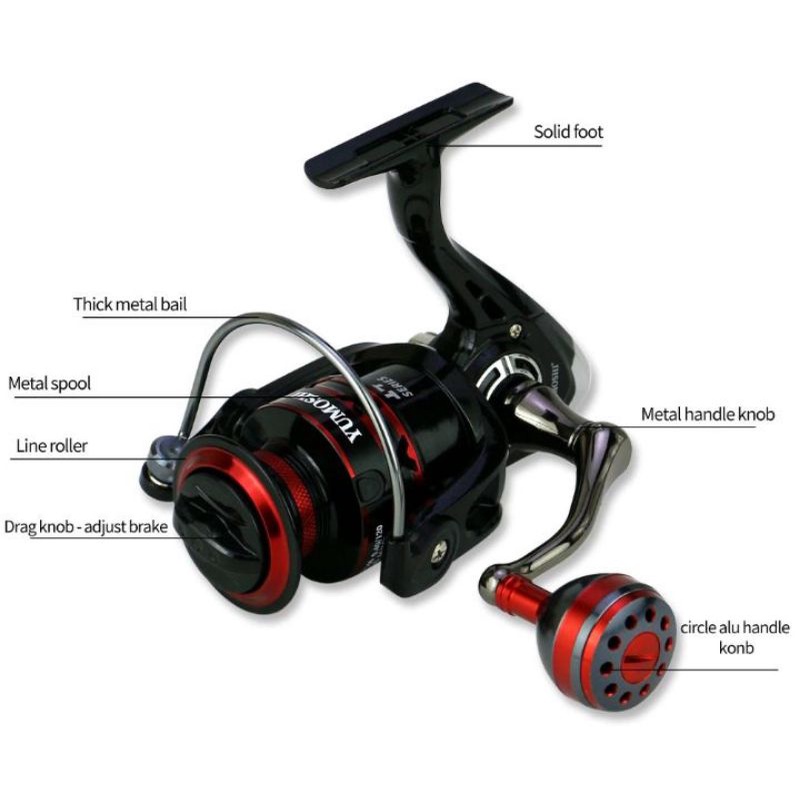 YUMOSHI RS5000 Reel Pancing Spinning 14 Ball Bearing 5.2:1