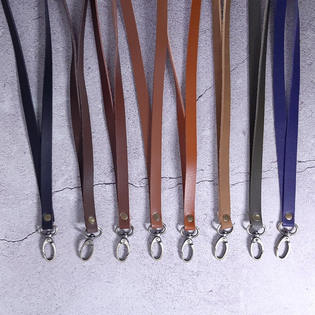 Tali Lanyard ID CARD, Tali Tas, Aksesoris Faux Leather Bahan Premium