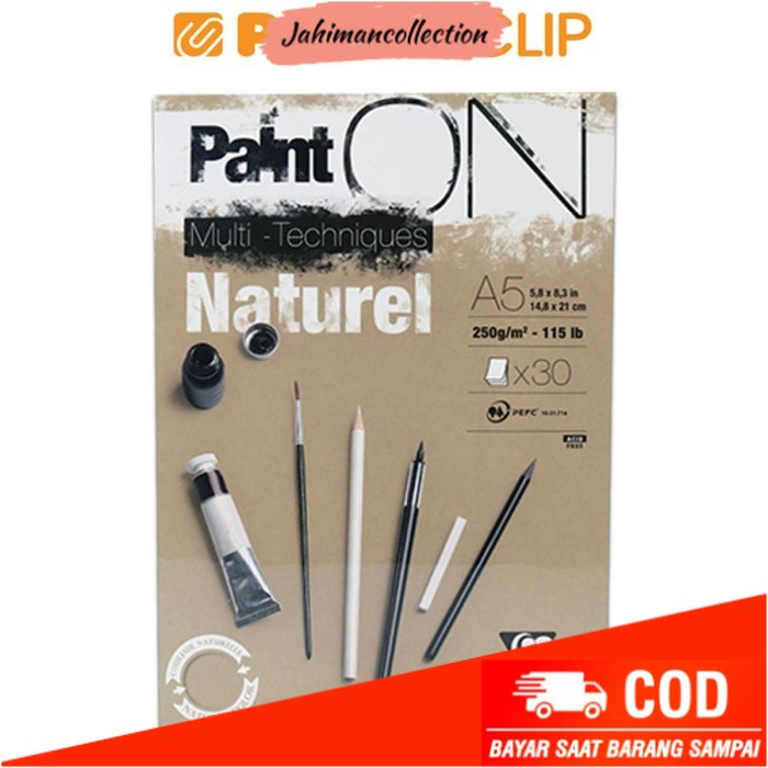 

✨ BISA COD ✨ SKETCHBOOK A5 CLAIREFONTAINE PAINT ON NATURAL 96539C