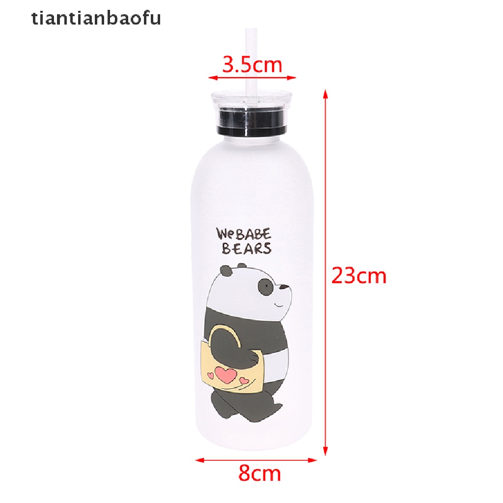 Botol Minum 1000ml Dengan Sedotan Anti Bocor Motif Panda