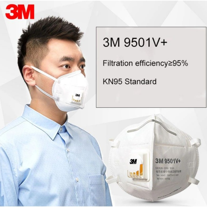 TERMMURAH!!! Masker 3M 9501V+ 100% Original  isi [25 MASKER]