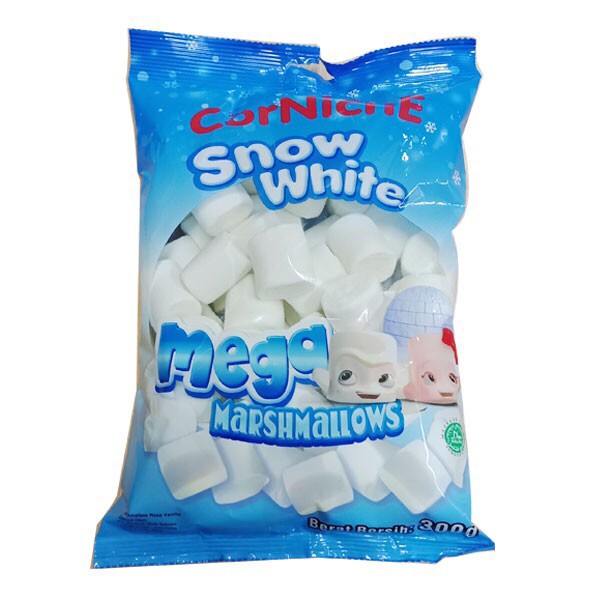 Corniche Snow White Mega Marshmallows 300gr | Marshmellow | Marsmellow biru