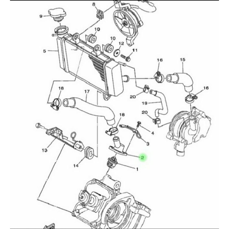 COVER TUTUP THERMOSTAT TERMOSTAT VIXION OLD NVL MX KING JUPITER MX ASLI ORI YAMAHA 1S7 E2413 00