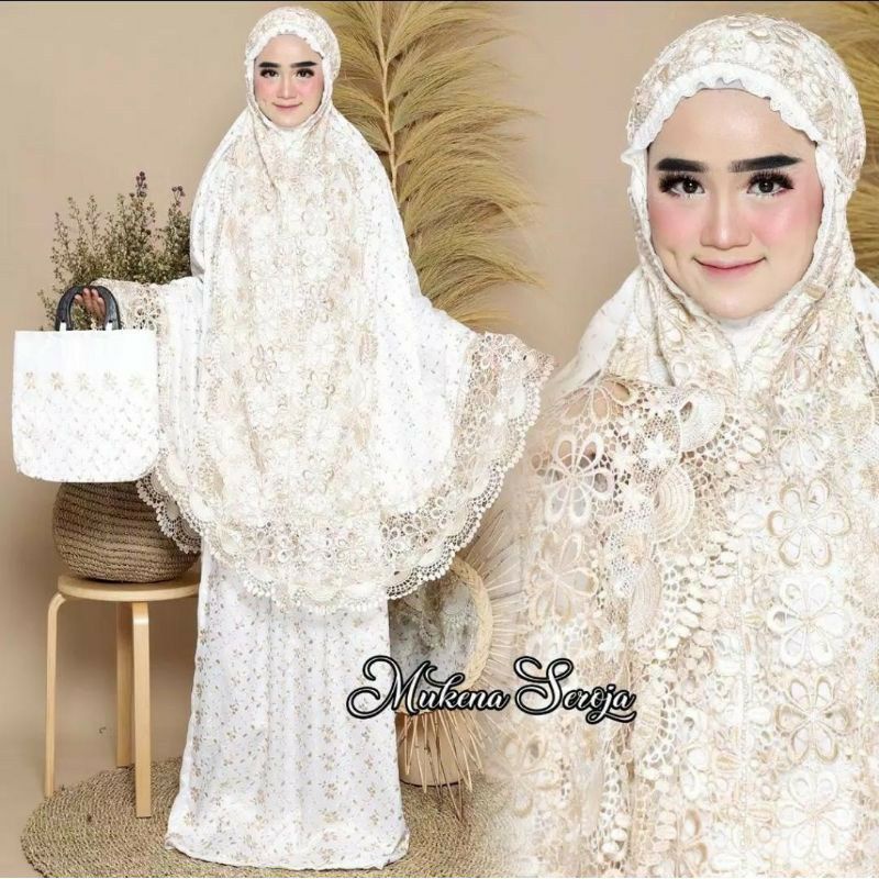 mukena sutra prada/mukena seroja prada/mukena bordir