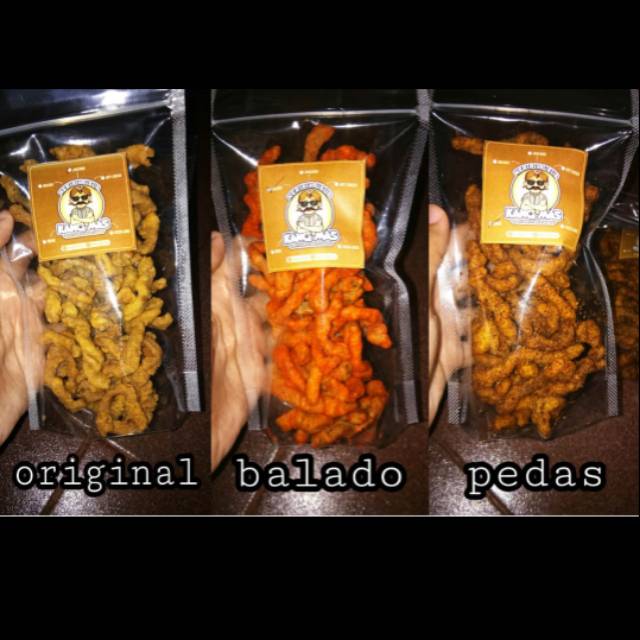 

Kripik usus rasa balado dan pedas