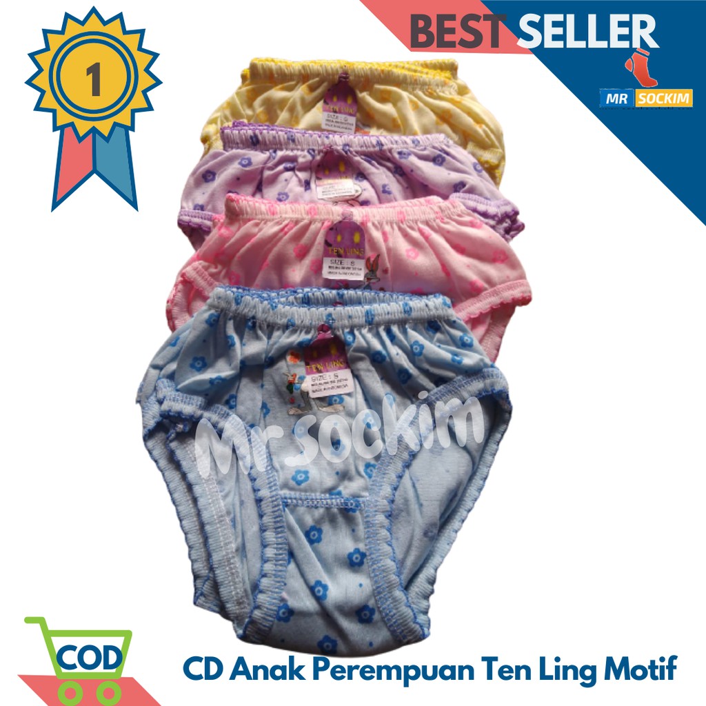 Ten ling | PMR | Halona - 5 Pcs Celana dalam anak perempuan motif