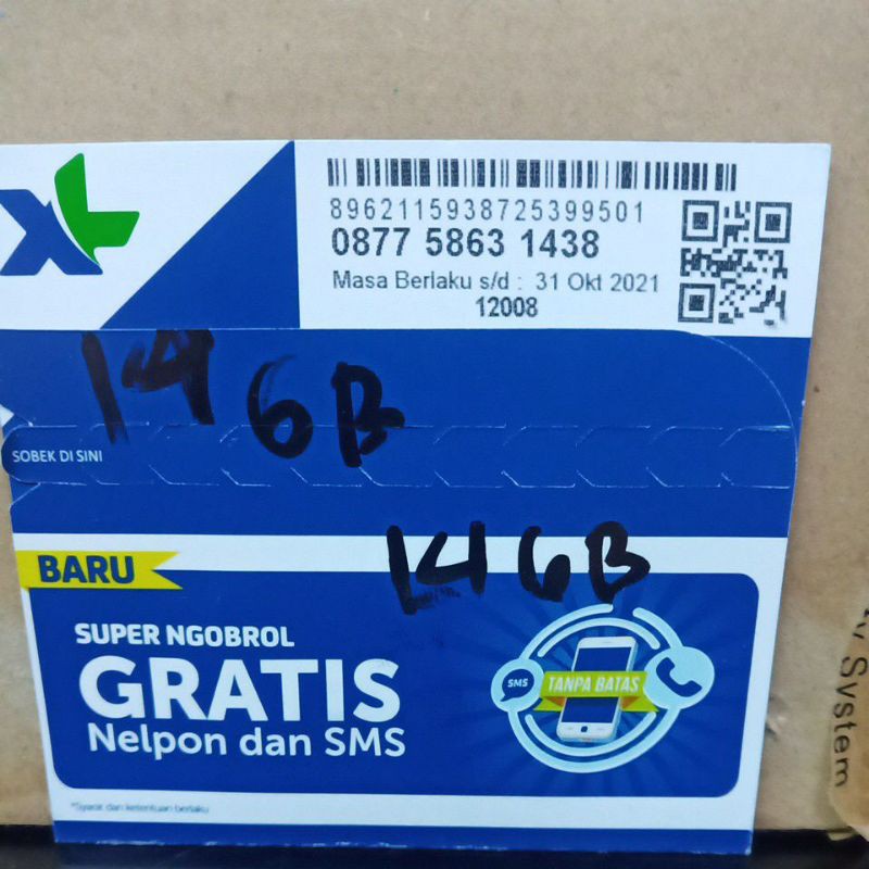 PERDANA INTERNET XL 14GB HOTROD 30HARI