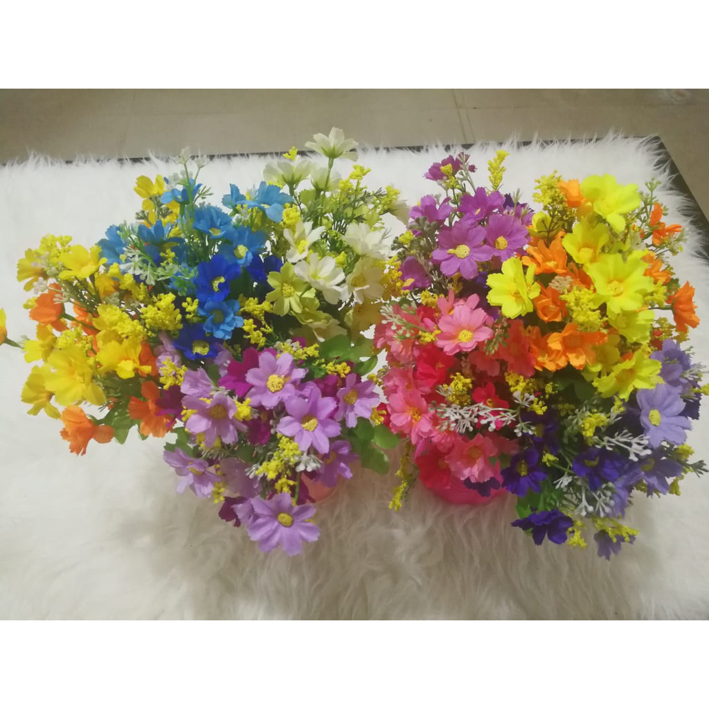 COD BUNGA DAISY BUNGA TANGKAI PLASTIK BUNGA ARTIFISIAL BUNGA PAJANGAN IMITASI  BUNGA HIASAN BT9001-2