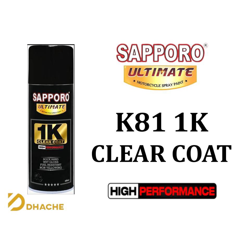 Sapporo Ultimate K81 PU 1K Clear Coat / Cat Spray Semprot Aerosol Terbaik