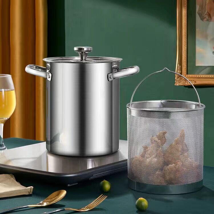 Stainless Steel Mini Tempura Deep Fryer with High Stock Pot