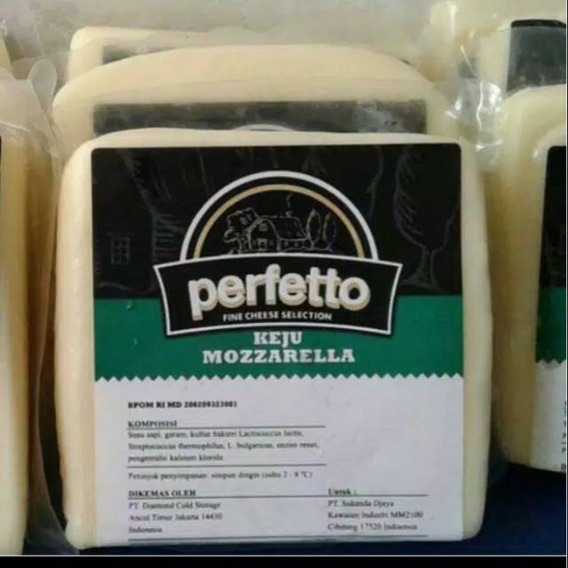 

Perfetto kejumozzarella vacum pack 250gr/keju mozzarella Frozen food