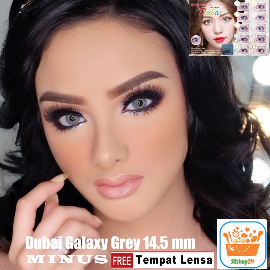 SOFTLENS MINUS DAN NORMAL NEW MORE DUBAI GALAXY GREY 14.5mm (0.00 sd -6.00) GRATIS TEMPAT SOFLEN