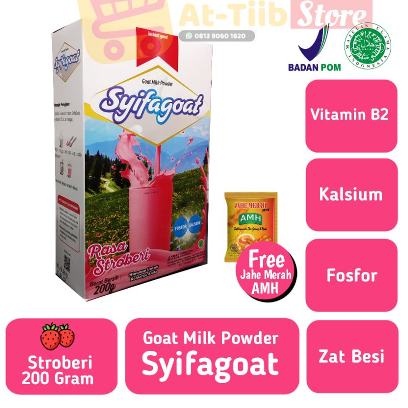 

SYIFAGOAT STROBERI 200GR Etawaku Platinum Krimer Bubuk Susu Kambing Provit Etawa Bebas Pengawet Rendah Gula Tingkatkan Imunitas Daya Tahan Tubuh Cegah Tulang Keropos Asi Booster Solusi Masalah Pernapasan Pernafasan Asma Bronkhitis Bronkitis Sesak Napas