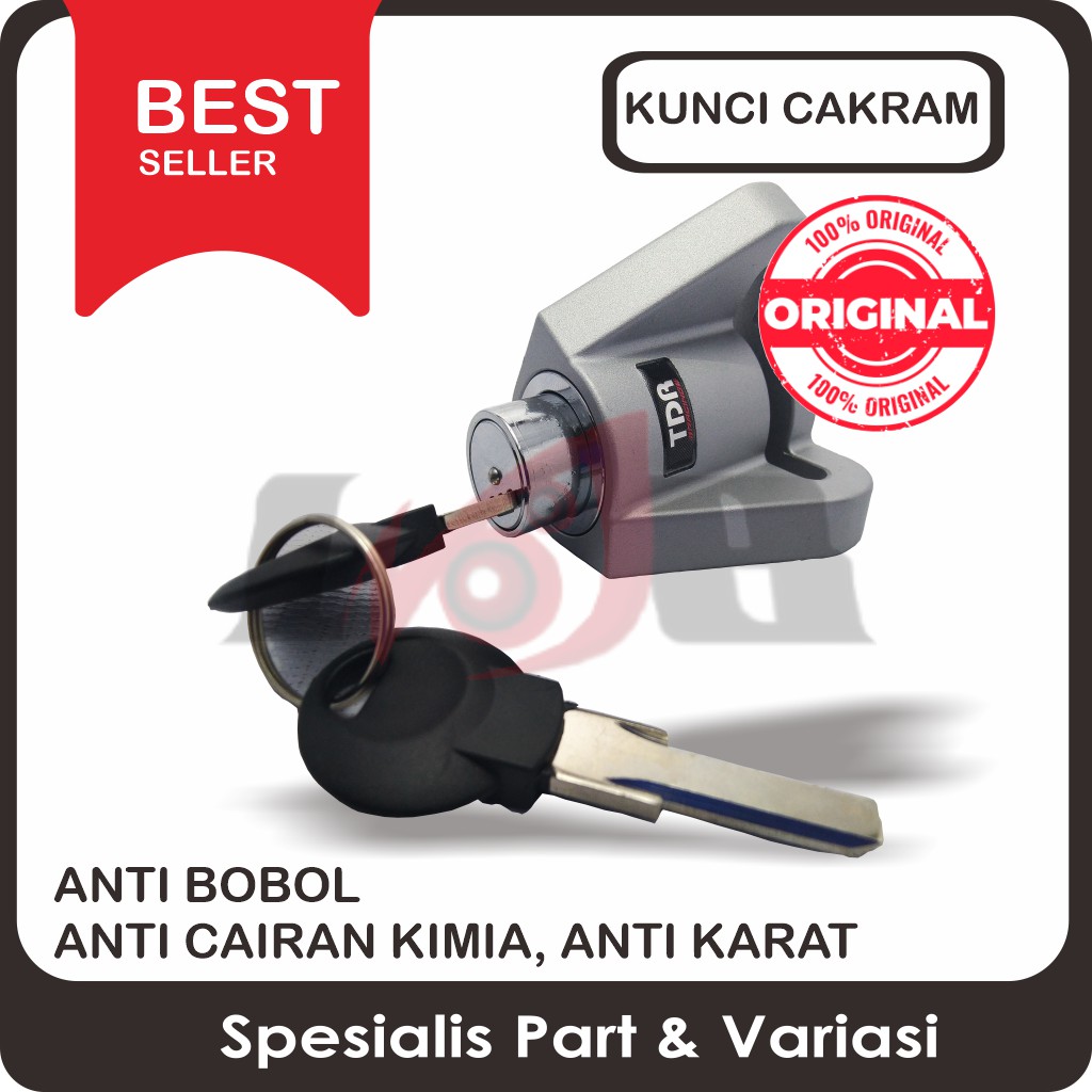 Kunci Cakram TDR Gembok Besi Baja Kuat Awet Piringan Motor Disc Lock