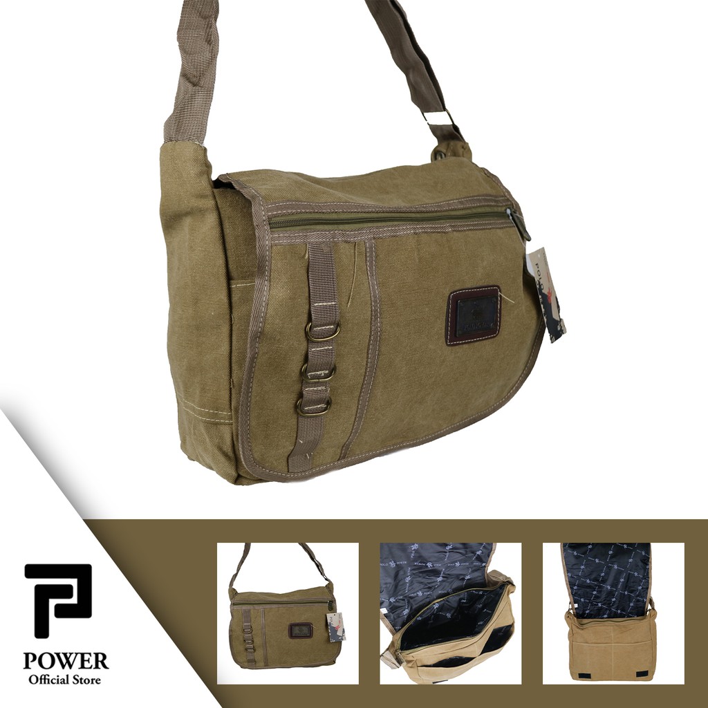 Tas Selempang Kanvas Polo Power Shoulder bag Canvas Import Tas Slempang Kanvas Pria Import #1021