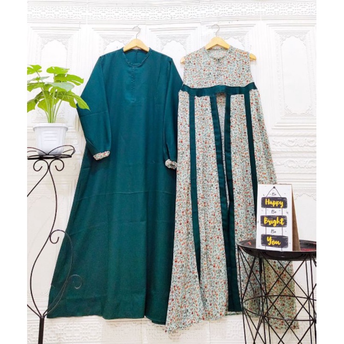 Gamis 2in1 Azzella Set || Realpict (COD Bayar Ditempat)