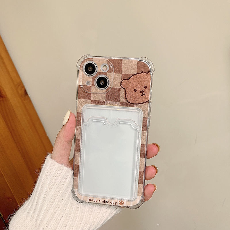 Soft Case Silikon TPU Transparan Motif Beruang Untuk IPhone 14 13 12 Mini 11 10 Pro XS Max X XR 8 7 6 6S Plus