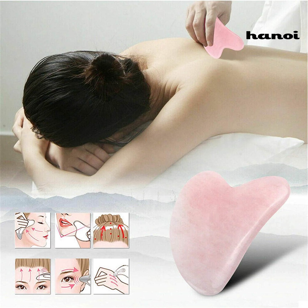 HQTM_Guasha Supplies Heart-Shaped Body Massage Faux Jade Face Massage Scraper Board for Body