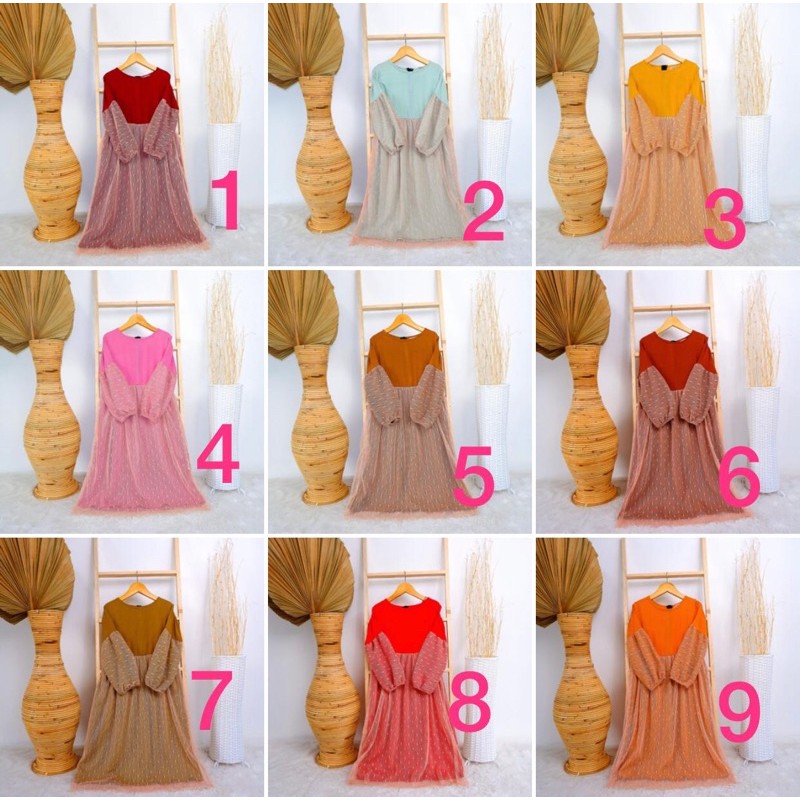 Bobokids Gamis Balon Tile Dot (1-10tahun)/gamis anak