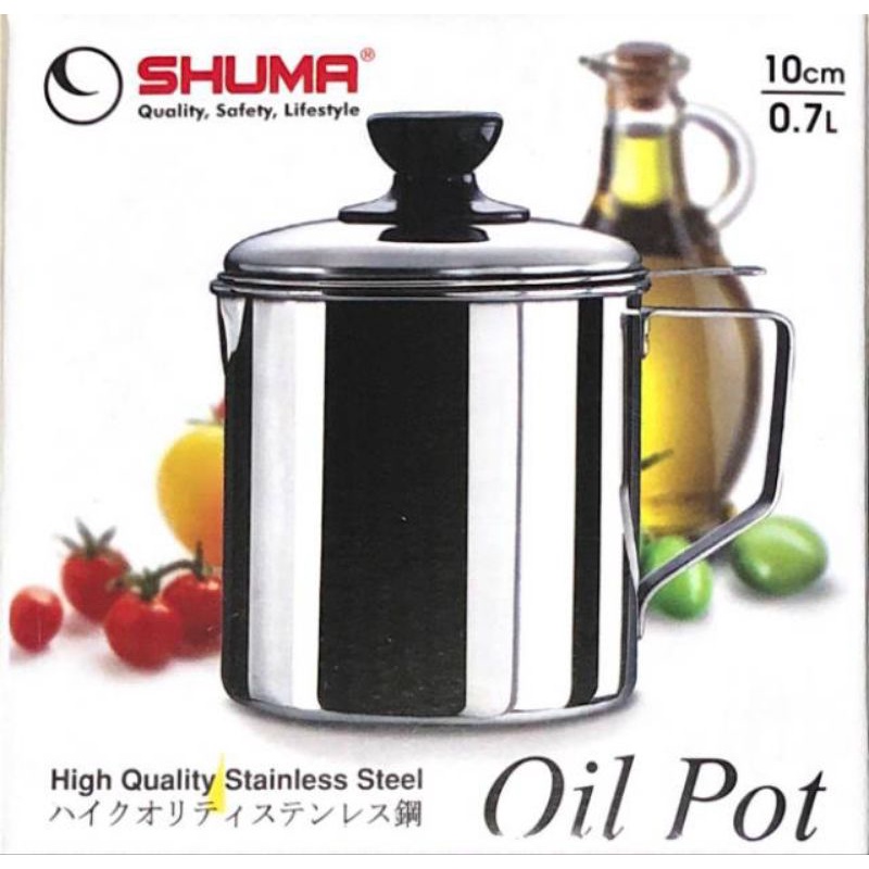 shuma oil pot stainless Steel tempat minyak dengan saringan