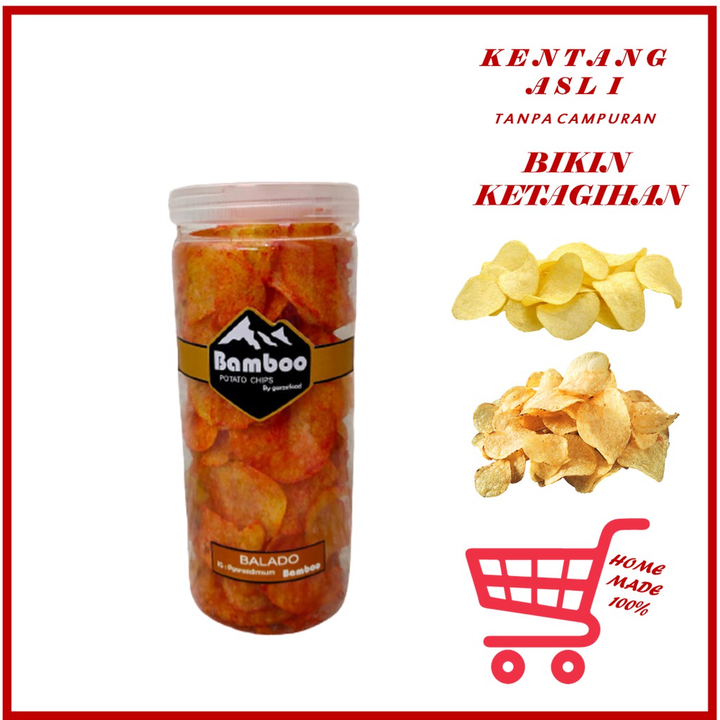 

Keripik Kentang Aneka Rasa ( Premium Home Made ) 1,4ML Balado