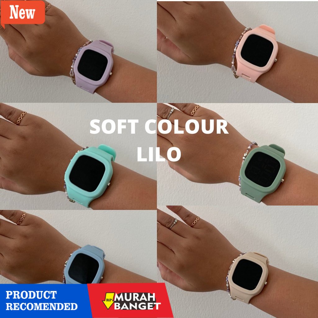 Jam tangan couple terbaik- LILO SOFT COLOUR HUHU JAM DIGITAL - Include Re-use Box (HARGA OPENING PRO