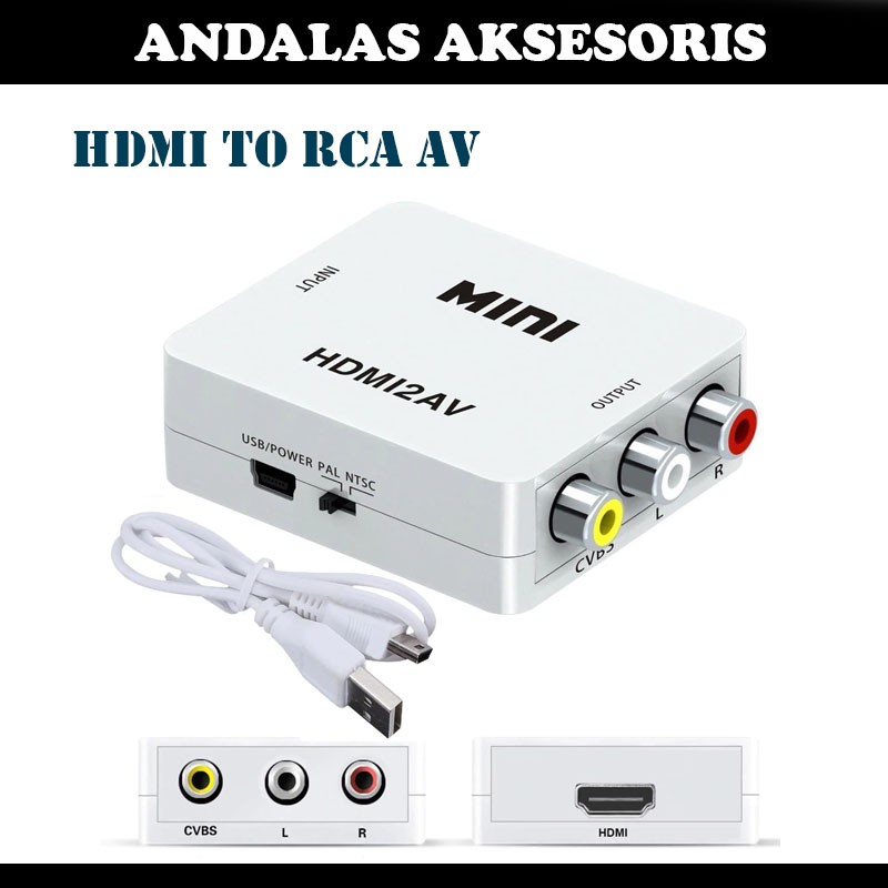 CONVERTER HDMI TO AV RCA FULL HD 1080P / KABEL HDMI TO RCA AV