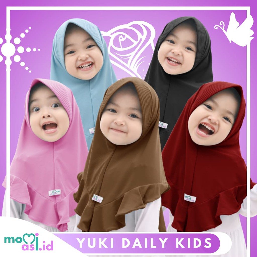 Momiasi - Kerudung Anak Jilbab Hijab Anak Bayi Perempuan Premium Yuki Daily Lemon