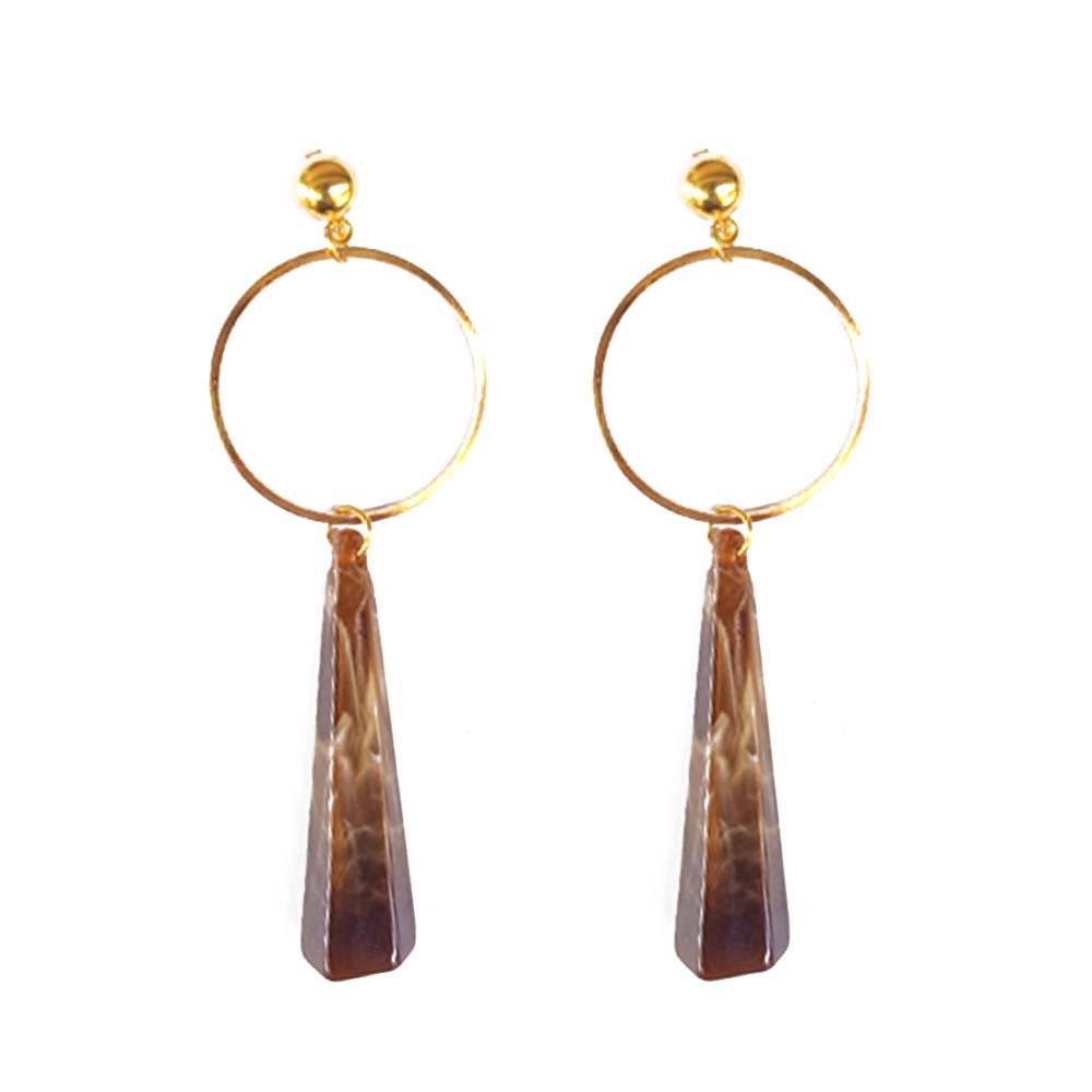 EA013 Anting Round Big Long Crystal 6 Warna