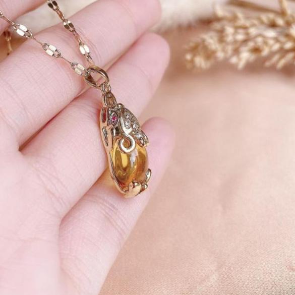 ➵ Kalung Pixiu Mata Batu Asli Titanium ➻