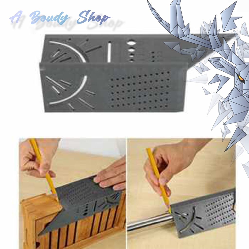 

Penggaris Mark Line 3D Measuring Ruler Gauge Marking Sekolah Tukang Kayu bangunan Plastik ABS Akurat Sudut Kemiringan Diameter Hijau grey