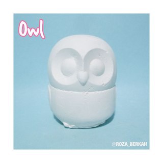 Patung Lukis Gypsum Polos 3D Owl