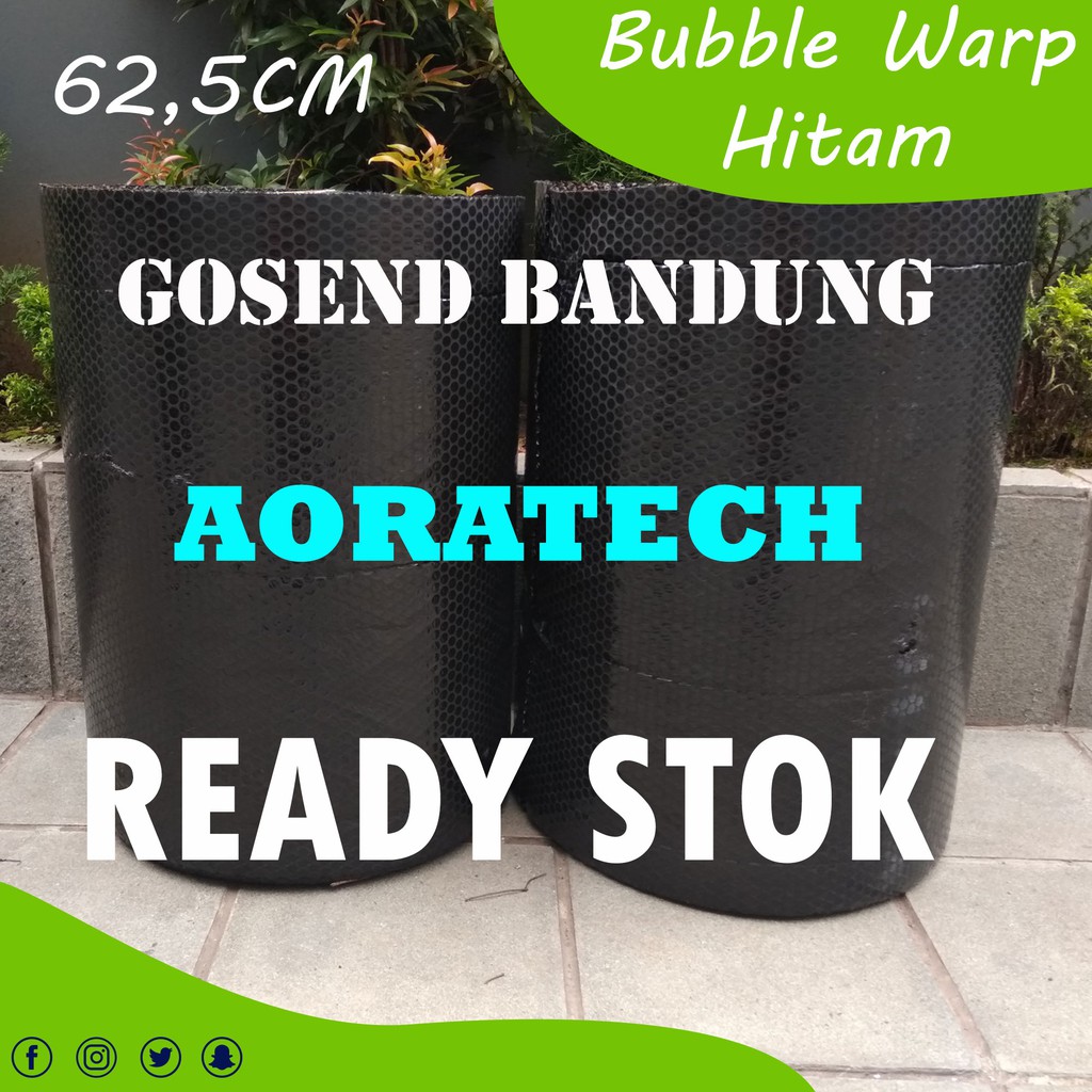 Bubble Wrap / buble wrap / plastik pembungkus warna hitam 62,5 cm ready stok Bandung