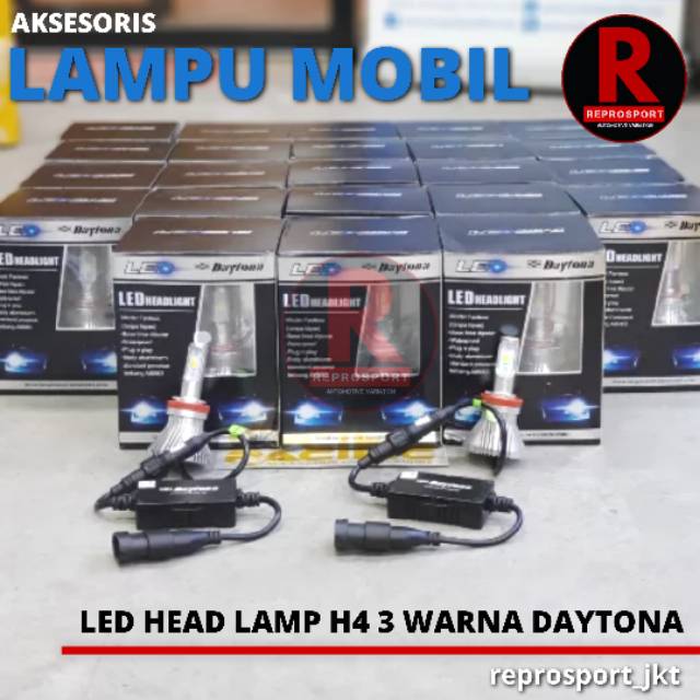 LED HEADLAMP H4 3 WARNA DAYTONA UNIVERSAL