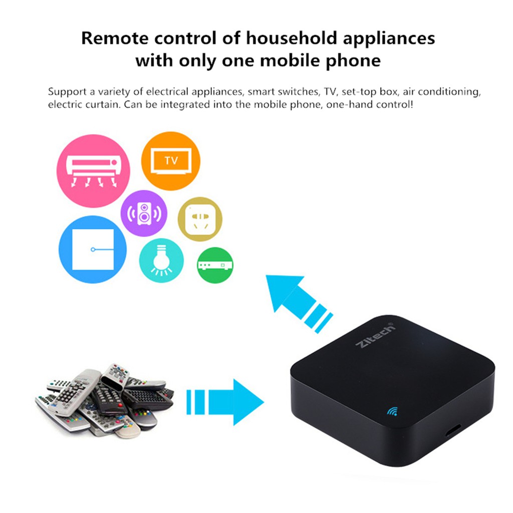 Zitech Universal Smart Wifi IR Remote Control Pengontrol TV AC TV Box