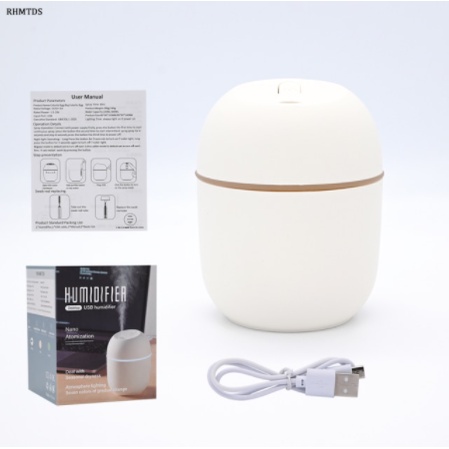 Humidifier Udara Bentuk Telur Purifier Air Diffuser Portable Penjernih Ruang 220ml-PUTIH