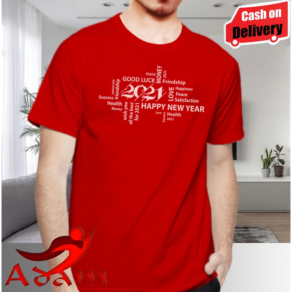 Baju Kaos Pria / Wanita T-shirt 2021 Happy New Year