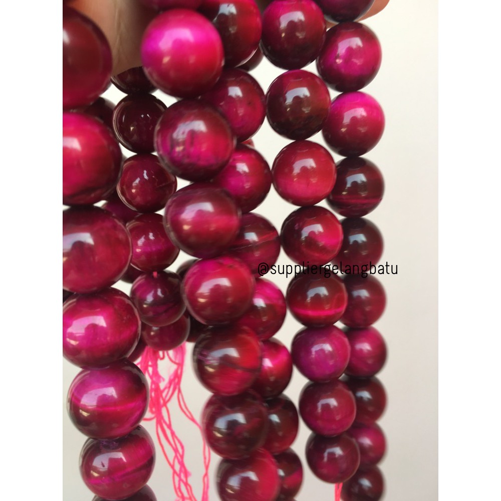 RED Tiger Eye 16mm bahan batu biduri sepah hijau material aksesoris bahan grosir beads craft fashion