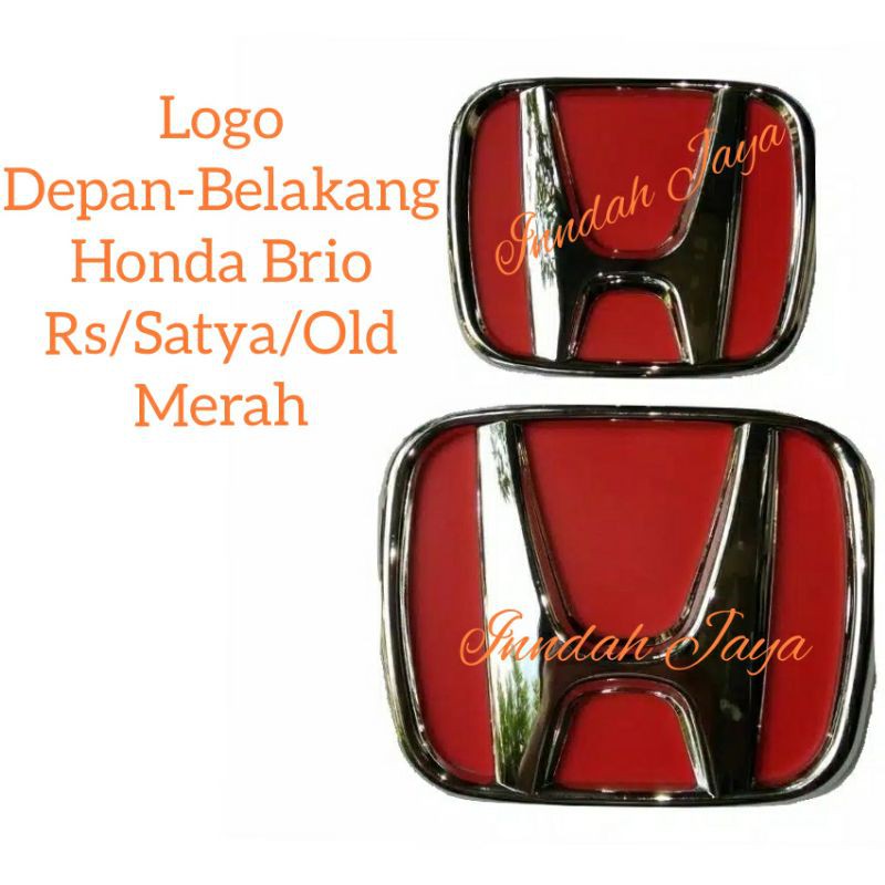 Red Emblem Logo Honda Brio Rs/Satya/Old Depan-Belakang Merah/Logo Honda Merah
