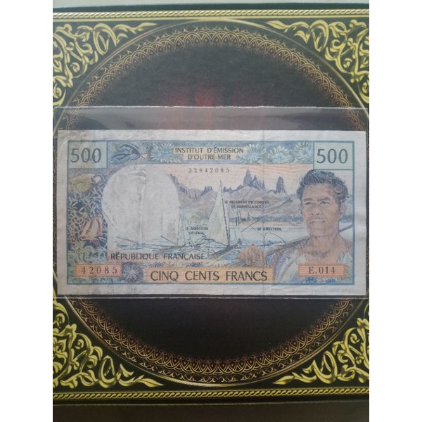 polynesia Perancis Tahiti Wallis futuna 500 Franc 1985 42085 vf