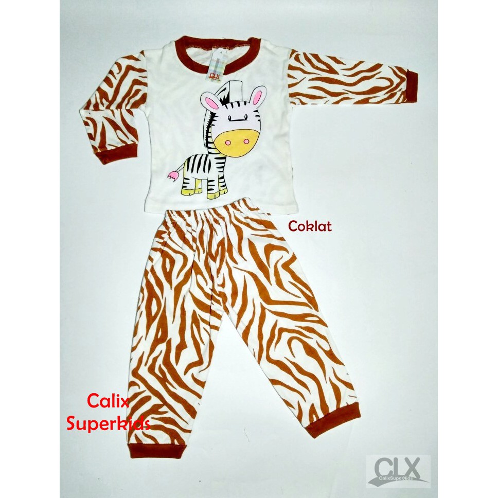 Piyama Anak Baby 1-3Thn Zebra White  Baju Tidur Setelan Laki Laki Perempuan