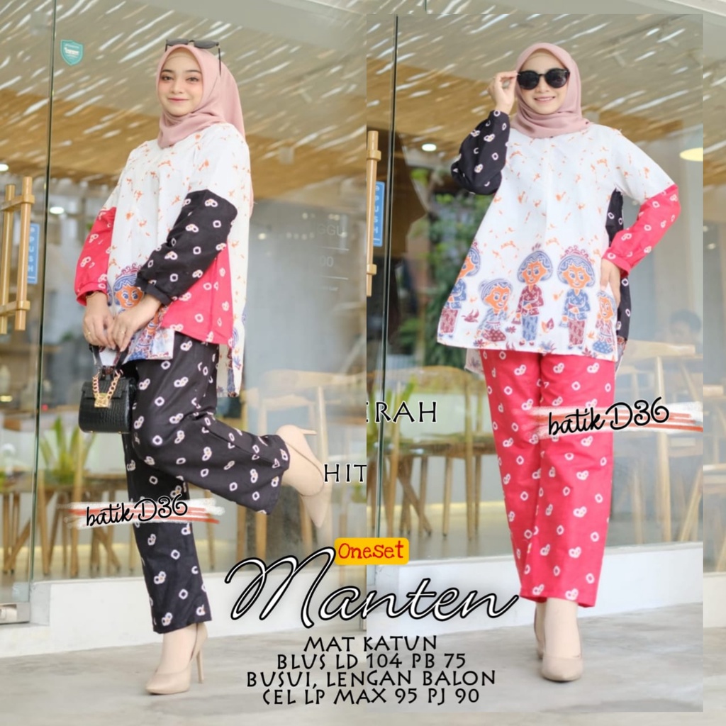 One Set Manten Batik Setelan Jamu Karakter Set CP Kartun Jumputan Solo One Set Daily Set Muslim Casual Kerja Kantor