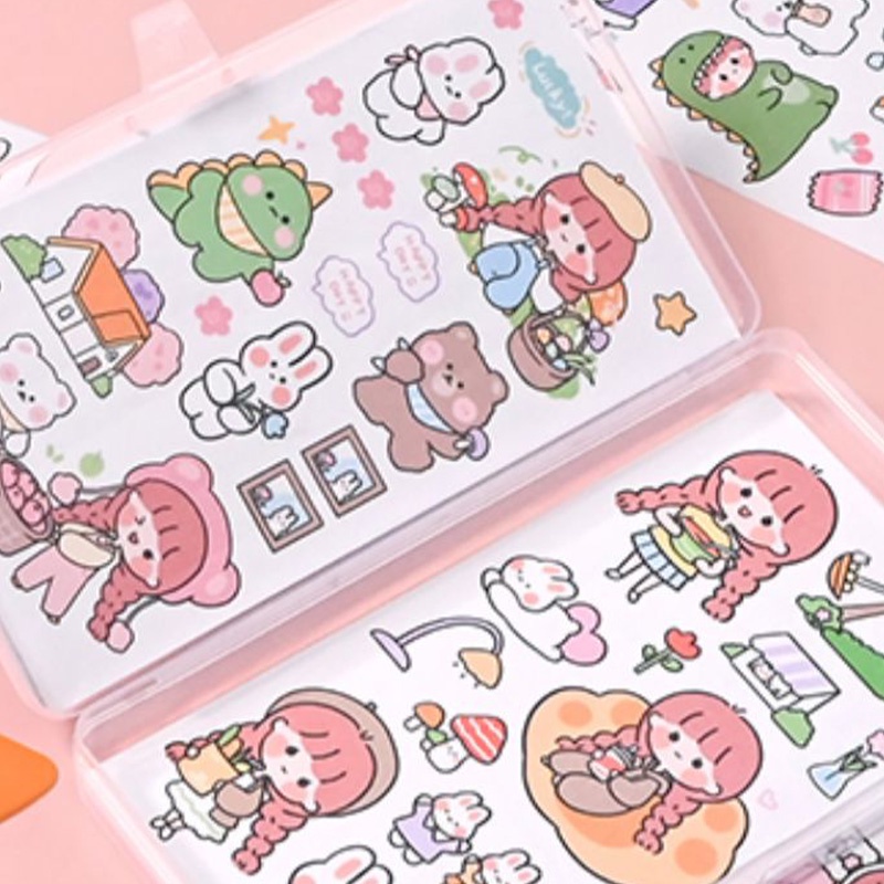 16 Lembar / Set Stiker Kartun Lucu Multifungsi DIY